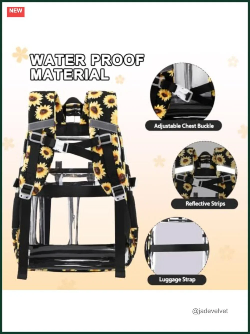 Clear Backpack Set with Lunch Bag and Pencil Case for Stadium Events